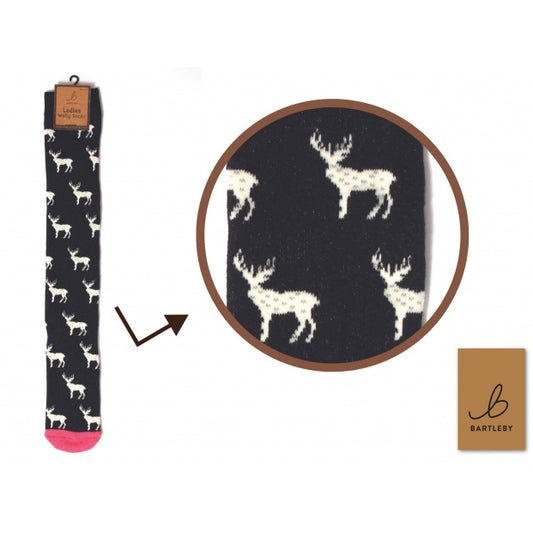 Otterdene Ladies Funky Welly Sock: Wild Stag