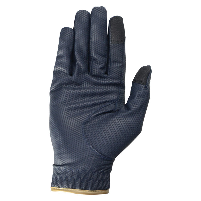 Hy Equestrian Cottenham Elite Navy/Gold Riding Gloves