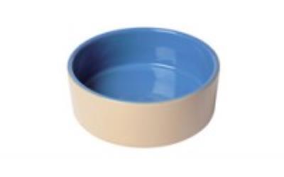 Lazy Bones: Pottery Bowl Blue & Beige 6"