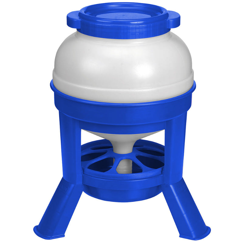 Agrihealth: Poultry Feeder + Legs (Blue) 20ltr
