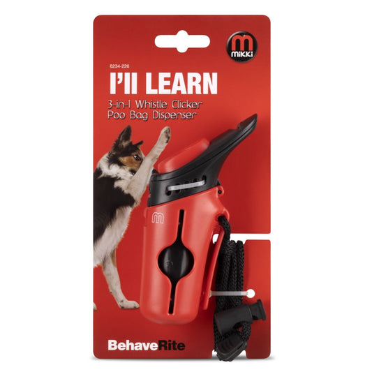 Mikki: Whistle / Clicker / Poo Bag Dispenser (3''in''1)
