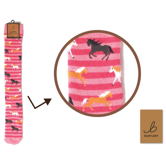 Otterdene Ladies Funky Welly Sock: Horses