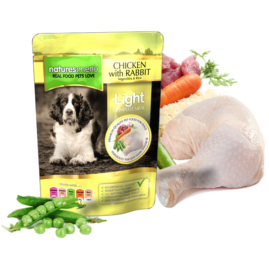 Natures Menu: Adult Light Pouch Chicken Rabbit Veg & Rice 300gm