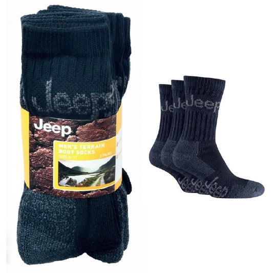Mens Jeep Socks Pack Of 3: Blue