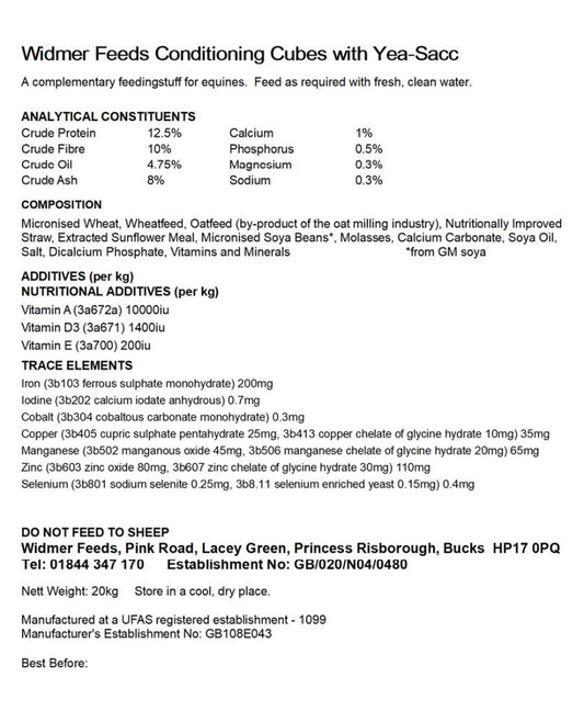Widmer: Conditioning Cubes 20kg
