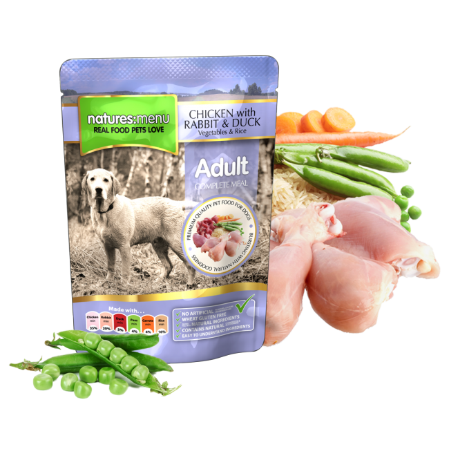 Natures Menu: Adult Pouch Chicken Rabbit & Duck 300gm
