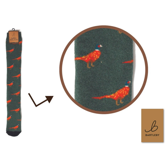 Otterdene Ladies Funky Welly Sock: Country Pheasant