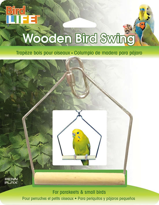 Bird Life - Wooden Swing 10x11cm/4x4.5