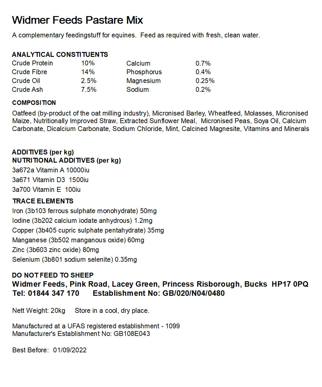 Widmer: Pastare Mix 20kg