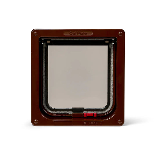 PetMate: Lockable Cat Flap + Liner Brown 16.5x17.4cm