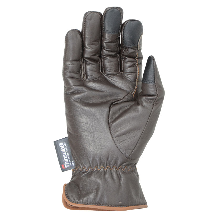 Hy Equestrian Thinsulate Leather Glove Brown