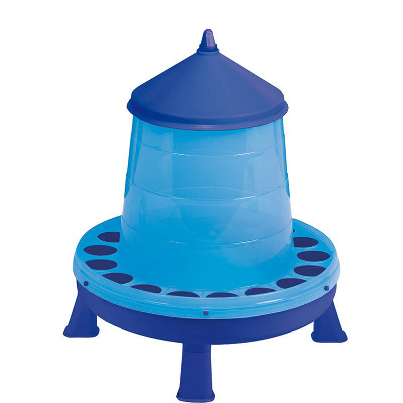 Agrihealth: Poultry Feeder Blue/Red Plastic + Legs 4kg