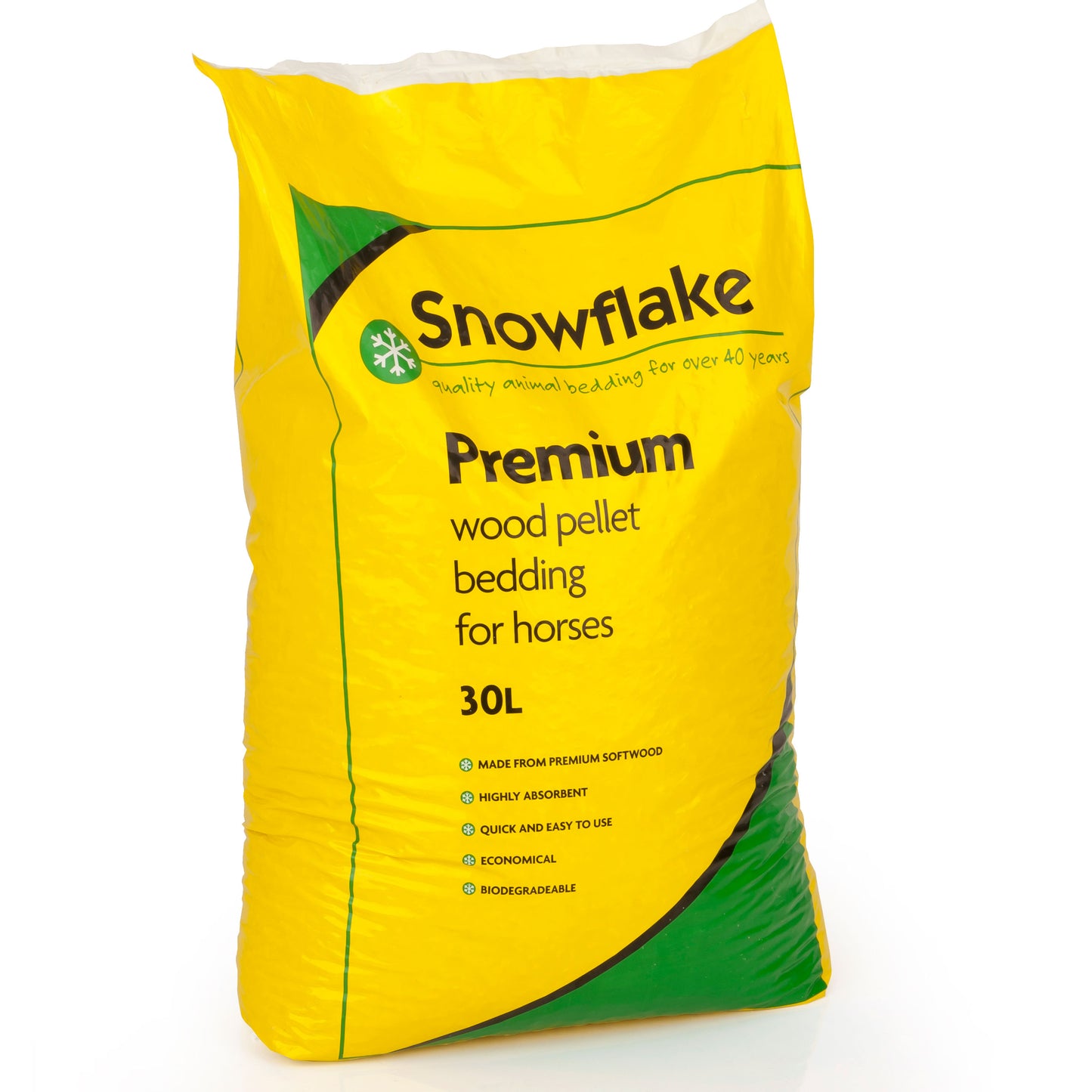 Snowflake: Equine Wood Pellet Bedding 30ltr (1-10 Bags)