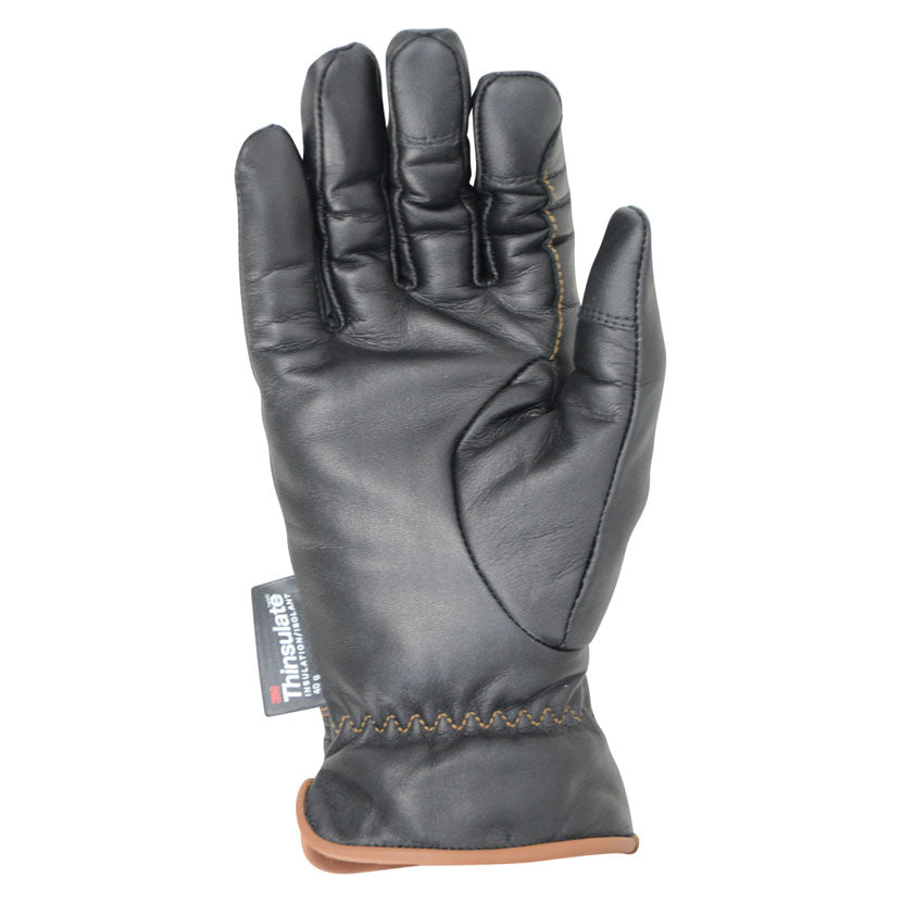 Hy Equestrian Thinsulate Leather Glove Black
