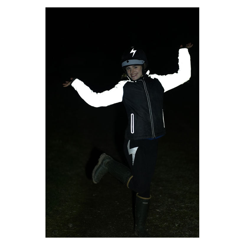 Hy Equestrian Silva Flash Waterproof Padded Jacket Black/Silver