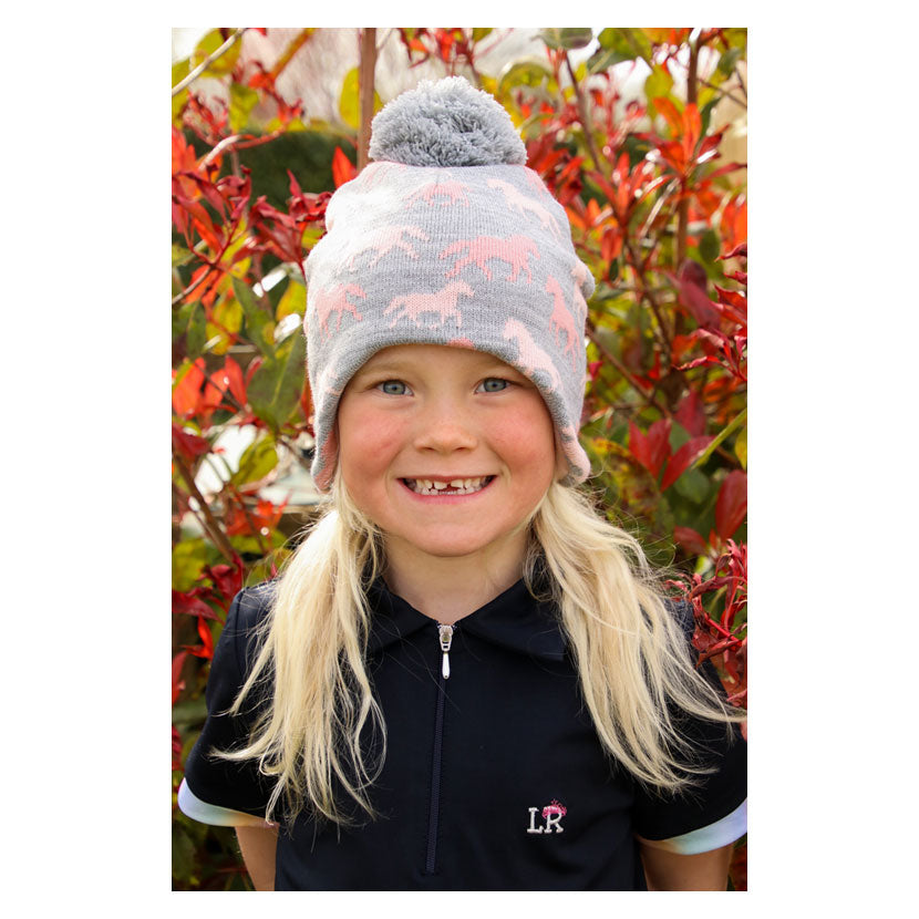 Hy Equestrian Flaine Childrens Hat: Grey/Pink