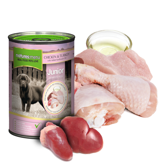 Natures Menu: Junior Chicken & Turkey Can 400gm
