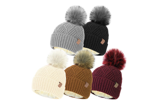 Otterdene Ladies Diamond Knit Hat Fleece Lining