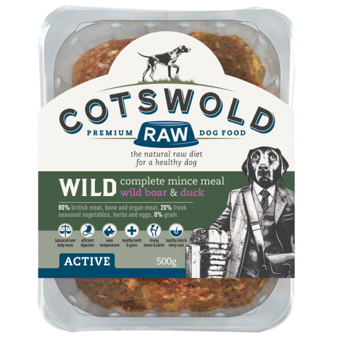 Cotswold Raw: 80/20 Wild Boar & Duck Mince & Vegetables 1kg