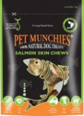 Pet Munchies Large Salmon Skin Chews 125gm