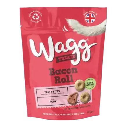 Wagg: Bacon Roll Treat 125gm