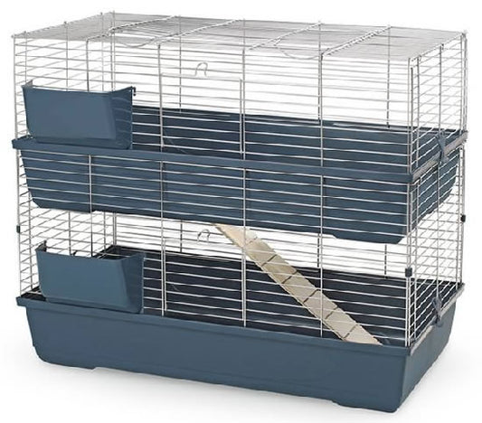 214XL Indoor Rabbit 2 Storey House With Hay Rack 100x53x96cm
