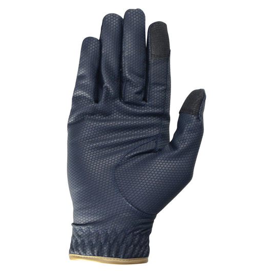 Hy Equestrian Cottenham Elite Navy/Gold Riding Gloves