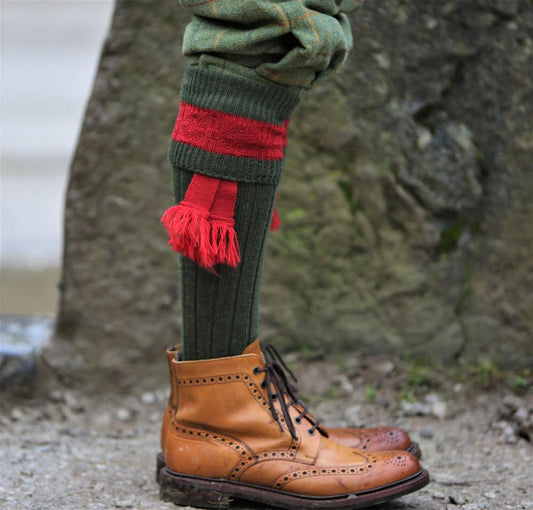 Pennine Byron Olive-Ruby Sock Large