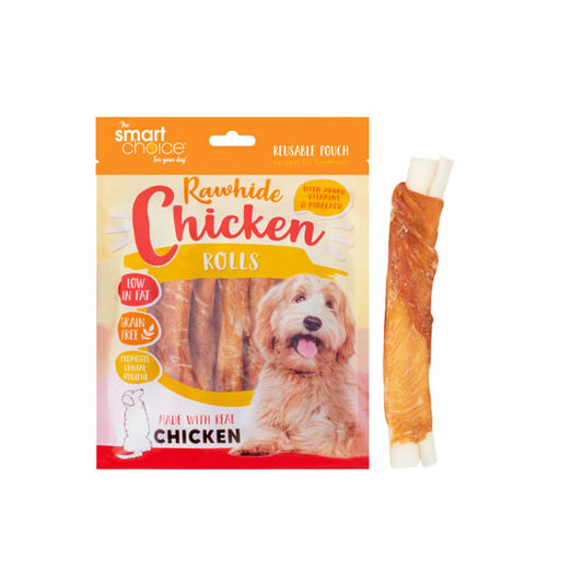Smart Choice: Rawhide & Chicken Rolls Dog Treat 8''s
