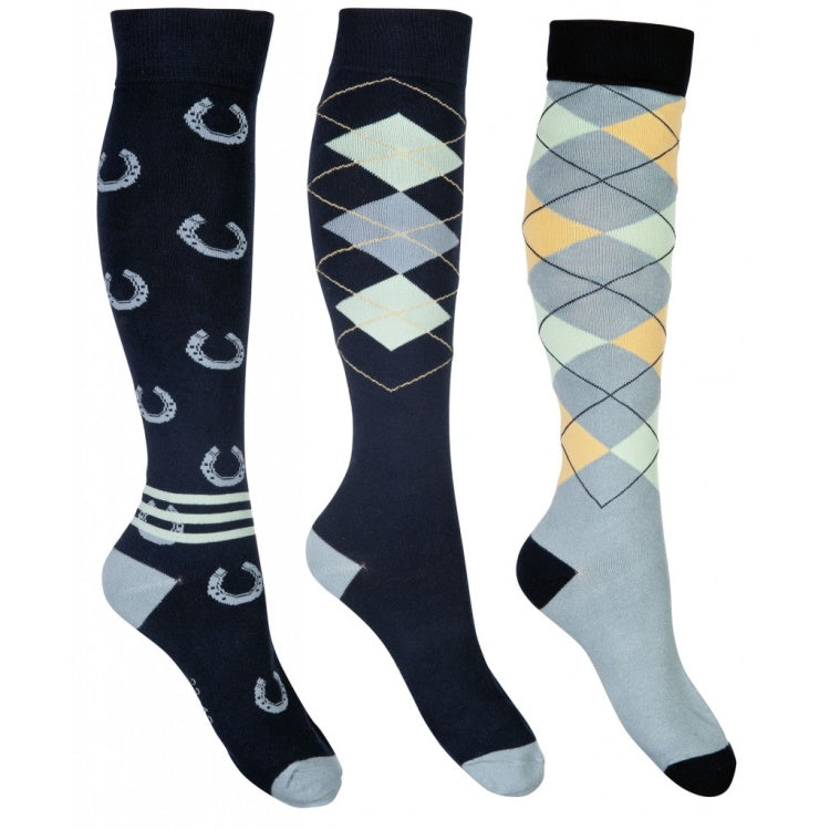 HKM Riding Socks Cardiff Dp Blue/Sage