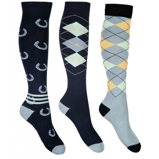 HKM Riding Socks Cardiff Dp Blue/Sage