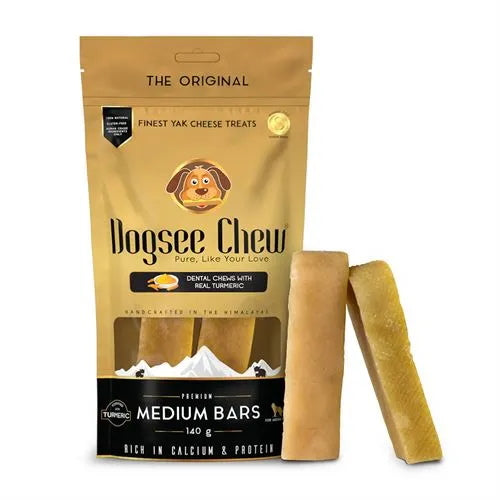 Dogsee: Chew Bars Medium With Turmeric 2''s (140gm)