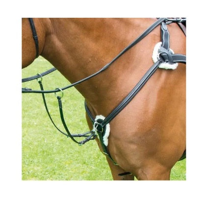 5 Point Sheepskin Breastplate: Black
