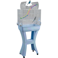 Imac: Matilde White/Grey Open Top Bird Cage With Stand 58x38x143cm