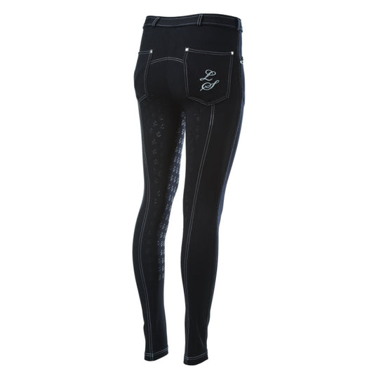 Legacy Ladies Silicone Seat Breech Black/Silver
