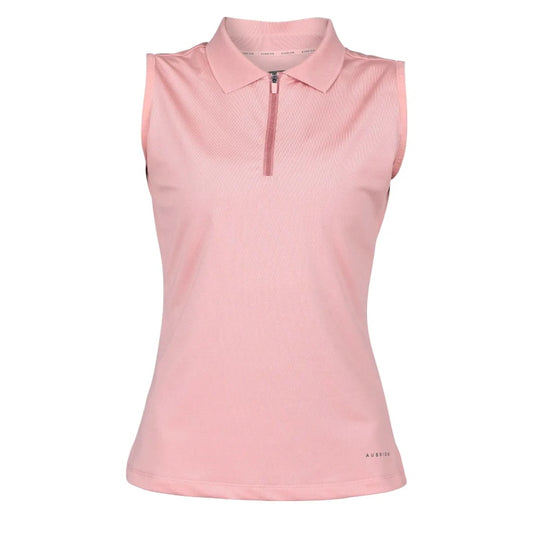 Aubrion Poise Sleeveless Tech Polo Rose