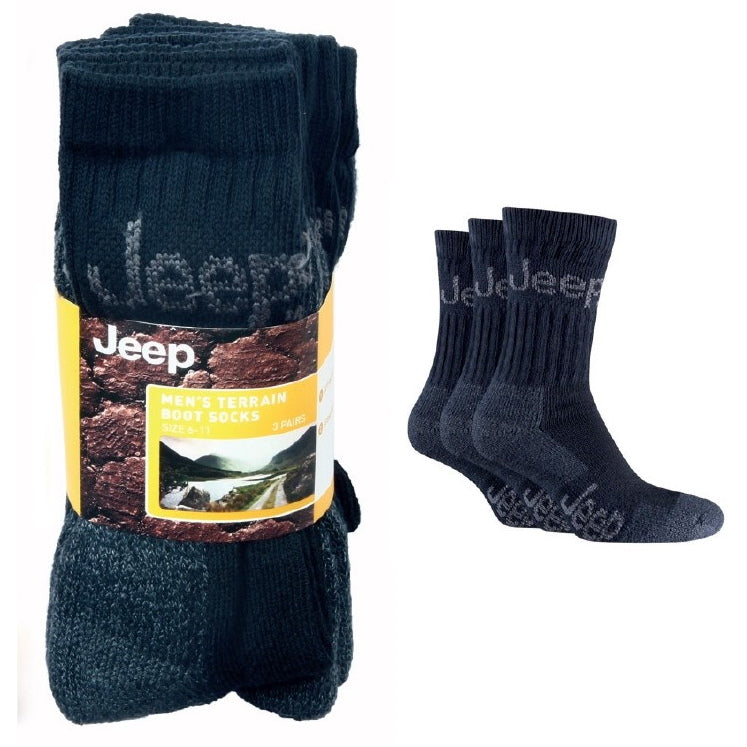 Mens Jeep Socks Pack Of 3: Blue