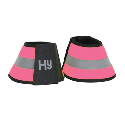 Hy Equestrian Reflector Over Reach Boots Pink