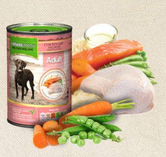 Natures Menu: Adult Salmon & Chicken Can 400gm
