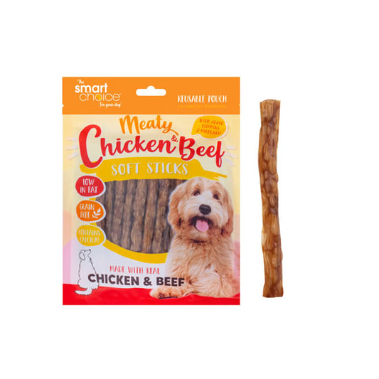 Smart Choice: Soft Chicken & Beef Sticks Dog Treat 30''s