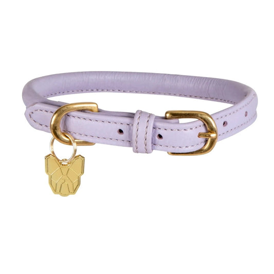 Digby & Fox Rolled Leather Dog Collar Lilac