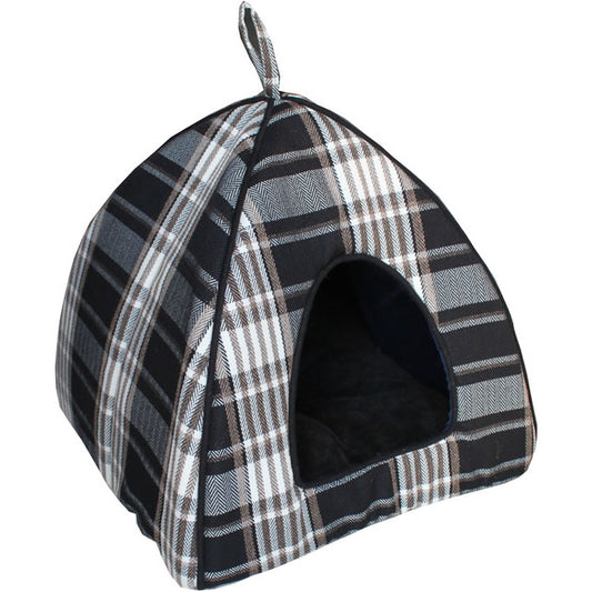 Lazy Bones: Cat Bed Check Igloo 43cm/17