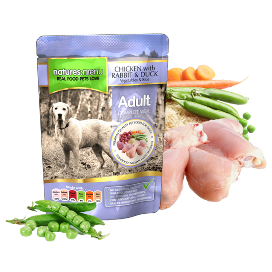 Natures Menu: Adult Pouch Chicken Rabbit & Duck 300gm