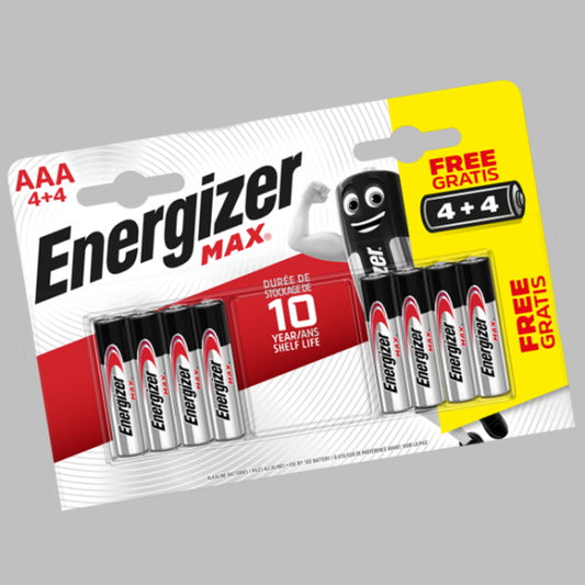 Battery: ENR Max AAA 4+4 Batteries