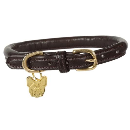 Digby & Fox Rolled Leather Dog Collar Brown
