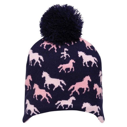 Hy Equestrian Flaine Childrens Hat: Navy/Pink