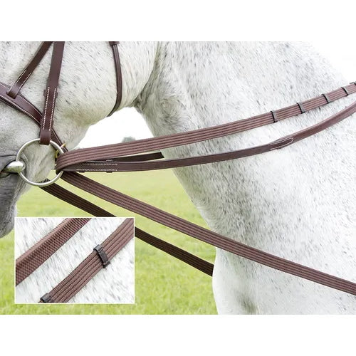 Cotton Web Draw Rein: Brown: 7/8