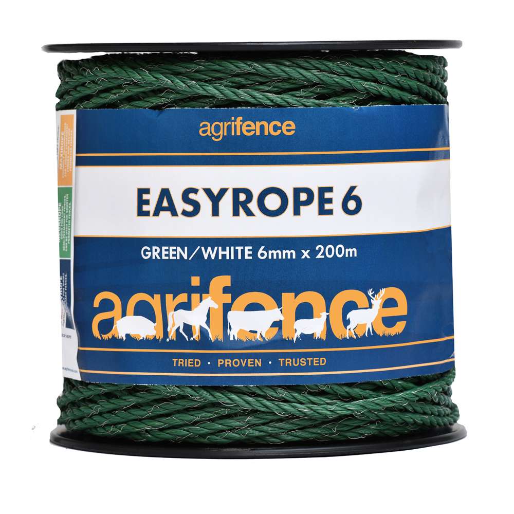Agrifence: Easyrope 6 Green Paddock Rope 200m