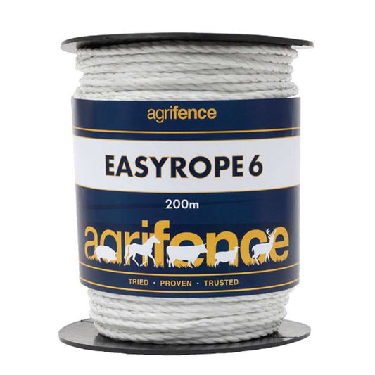 Agrifence: Easyrope 6 White Paddock Rope 200m