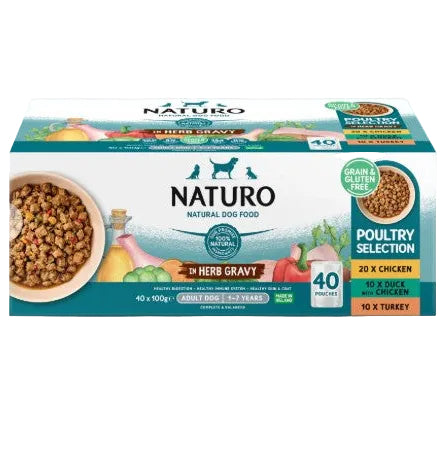 Naturo: Poultry Selection Pouch In Herb Gravy 40x100gm
